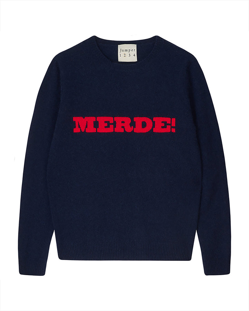 'Merde' Cashmere Crew-Jumper 1234-Mercantile Portland