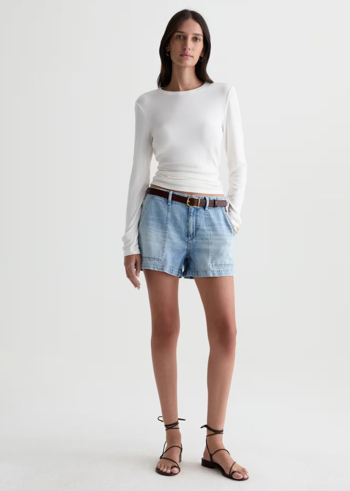 Analeigh Short AG Jeans Wine Garden at Mercantile Portland model