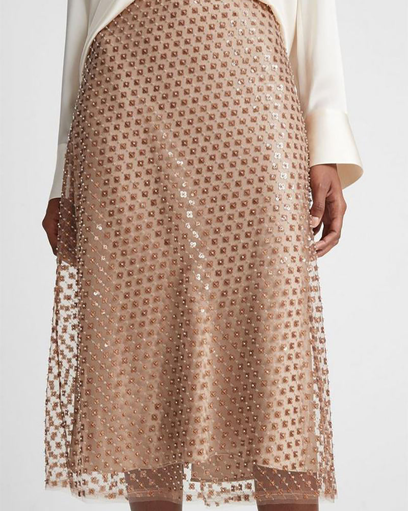 Beaded Sequin Straight Skirt-VINCE-Mercantile Portland