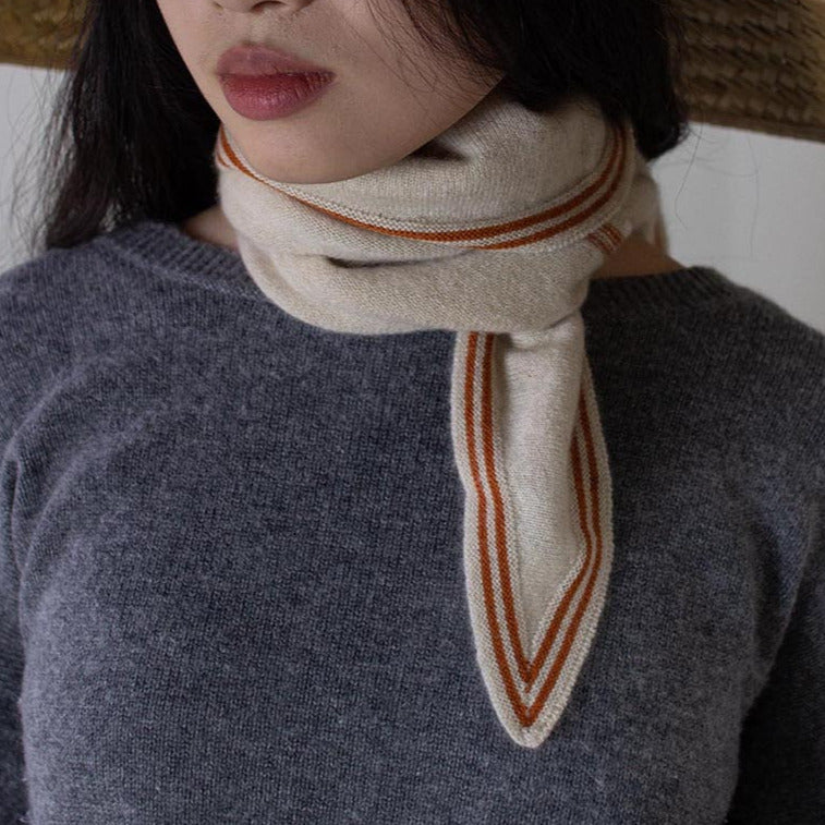 Bronte Knitted Cashmere Scarf-Oats & Rice-Mercantile Portland