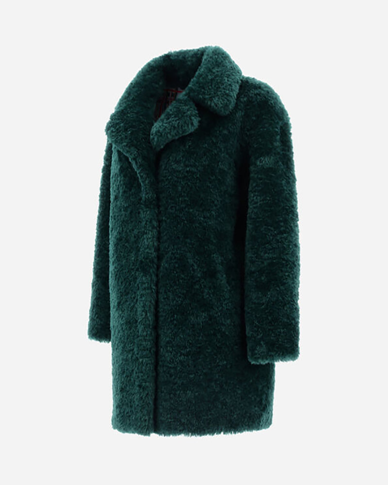 Coat in Curly Faux Fur-Herno-Mercantile Portland
