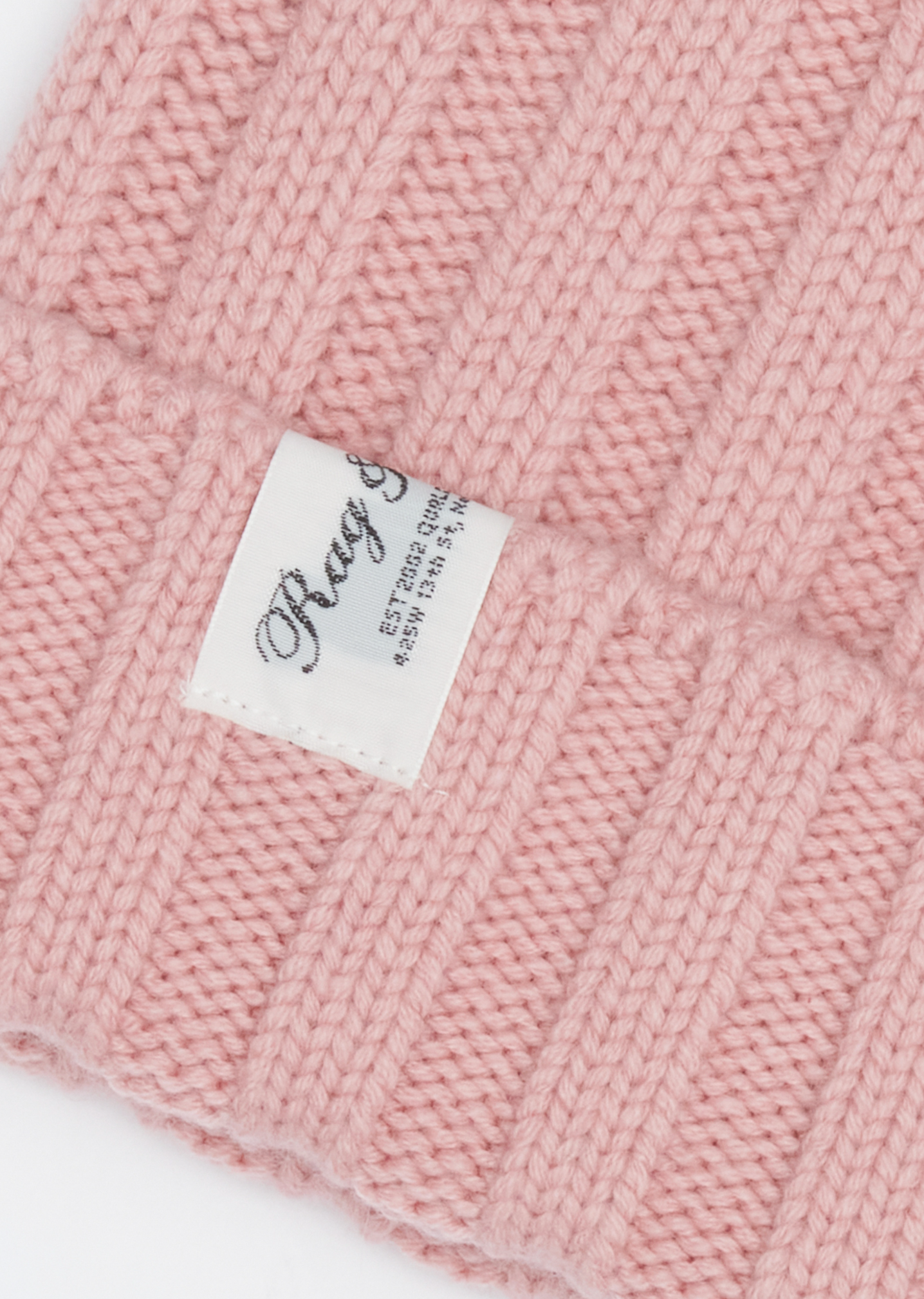 Cassidy Cashmere Beanie Rag & Bone pink at Mercantile Portland close up