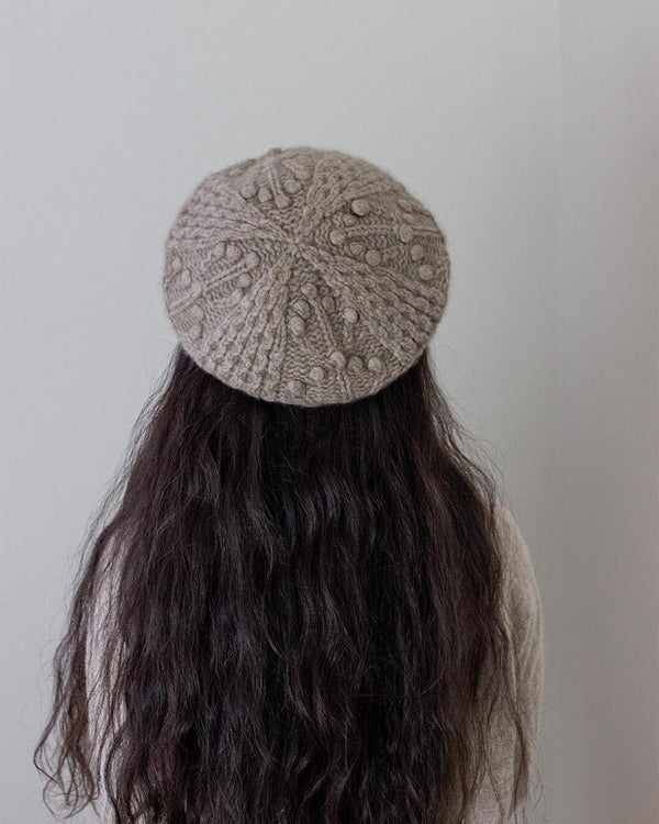 Crochet Beret Mushroom Brown-Oats & Rice-Mercantile Portland