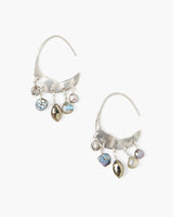 Petite Crescent Grey Pearl and Labradorite Silver Hoop Earrings-Chan Luu-Mercantile Portland