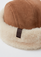 Elle Faux Shearling Cap Rag & Bone Natural Suede at Mercantile Portland close up