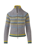 Fairisle Zip Mock Cardigan Kinross Granite at Mercantile Portland flat lay