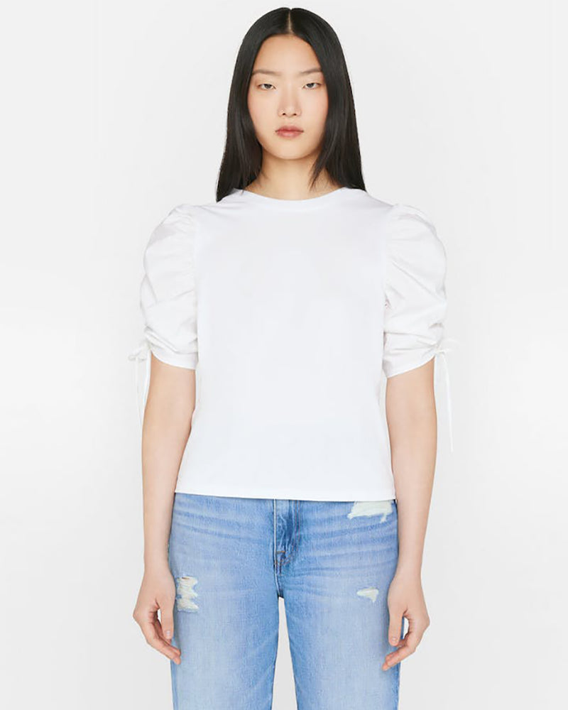 Ruched Tie Sleeve Tee-Frame-Mercantile Portland