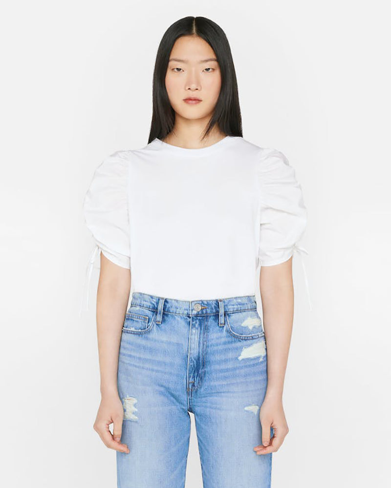 Ruched Tie Sleeve Tee-Frame-Mercantile Portland