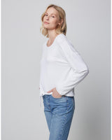 French Terry Long Sleeve Crewneck with Drawstring-Majestic Filatures-Mercantile Portland