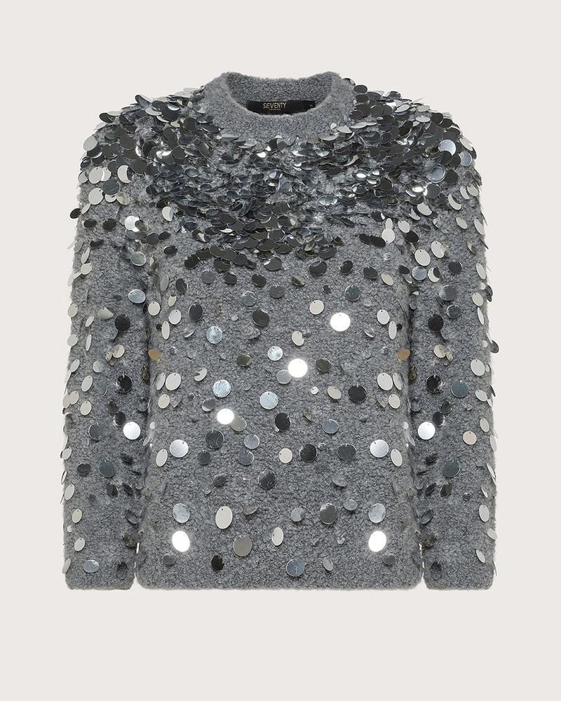 Sweater with Maxi Sequins-Seventy-Mercantile Portland