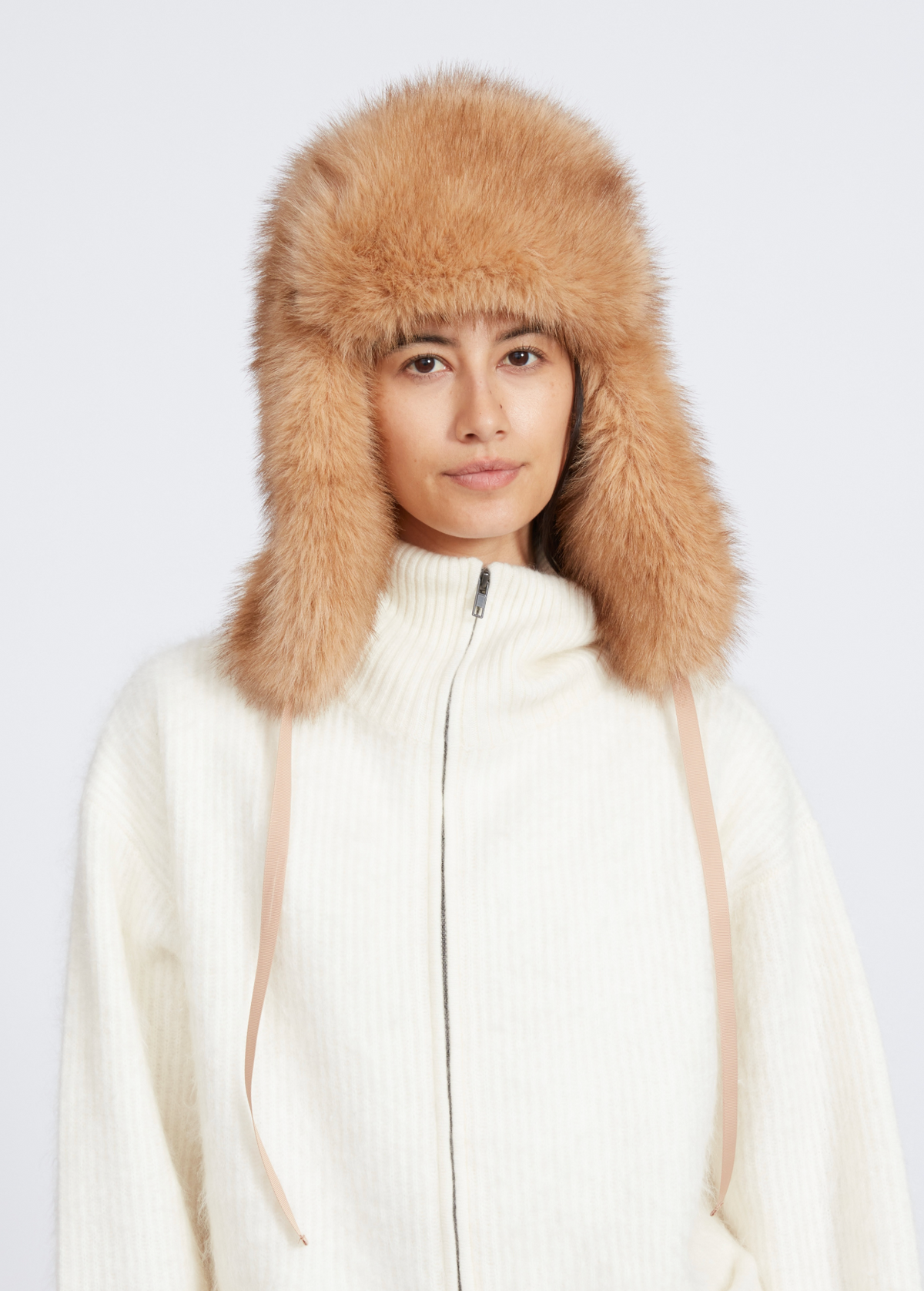 Mel faux Fur Trapper Hat Rag & Bone Caramel at Mercantile Portland model