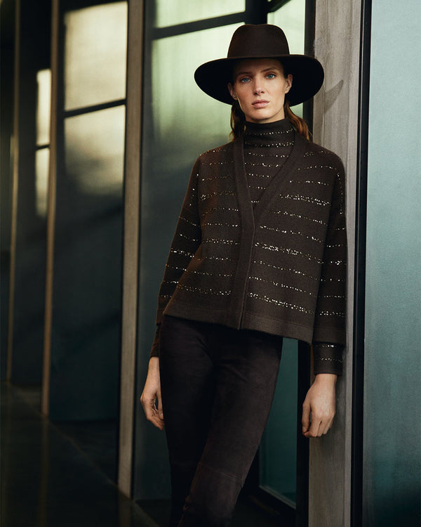 Nikita V Cropped Cardigan-Amina Rubinacci-Mercantile Portland