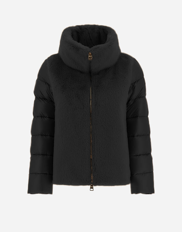 Bomber Jacket in Nylon Ultralight and Lad Faux Fur-Herno-Mercantile Portland