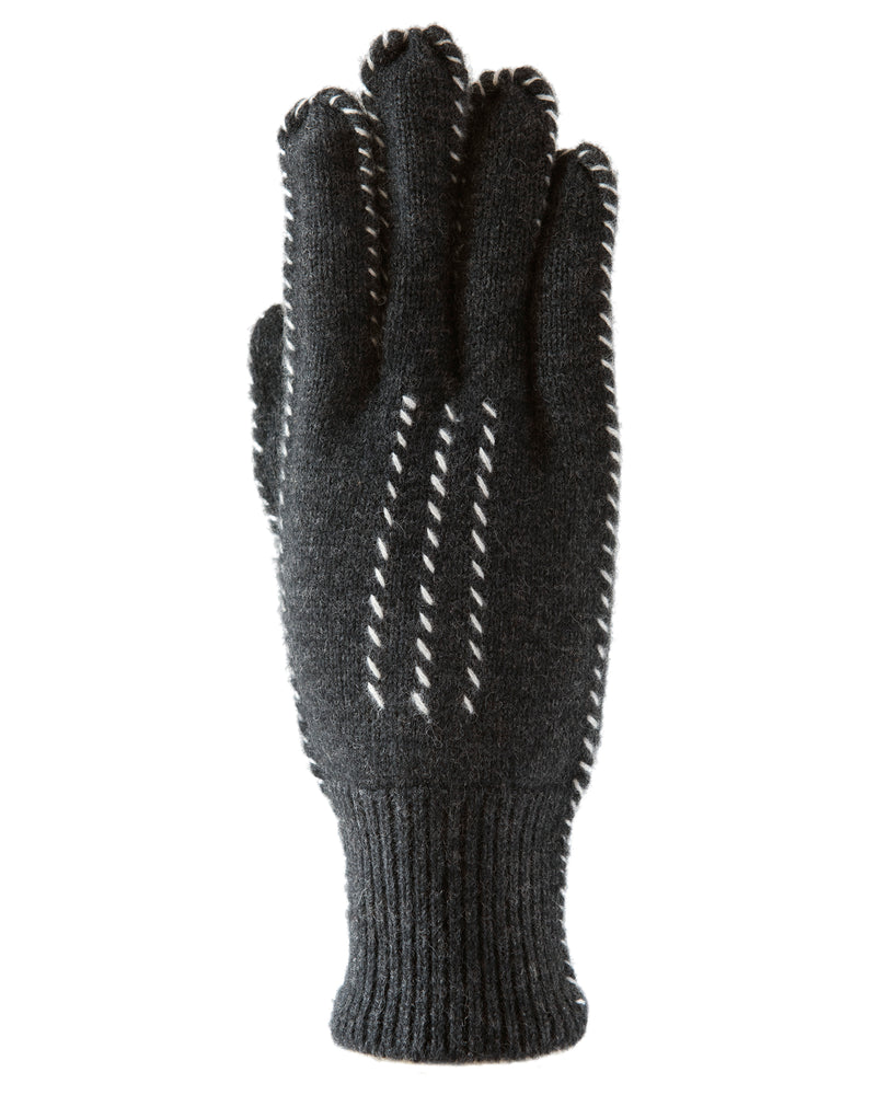 Cashmere Stitch Gloves in Black and Ivory-Meg Cohen-Mercantile Portland