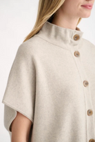 S/L Button Mock Cardigan Kinross Agate at Mercantile Portland close up