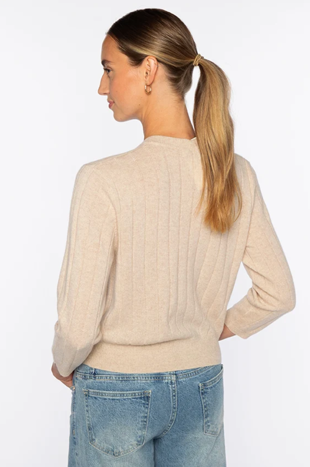 Short Rib Crew Cardigan Kinsross Cloud at Mercantile Portland back