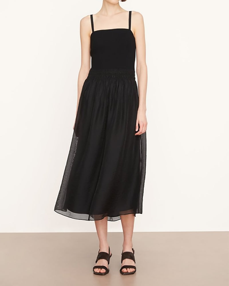 Smocked Mixed-Media Camisole Dress-Vince-Mercantile Portland