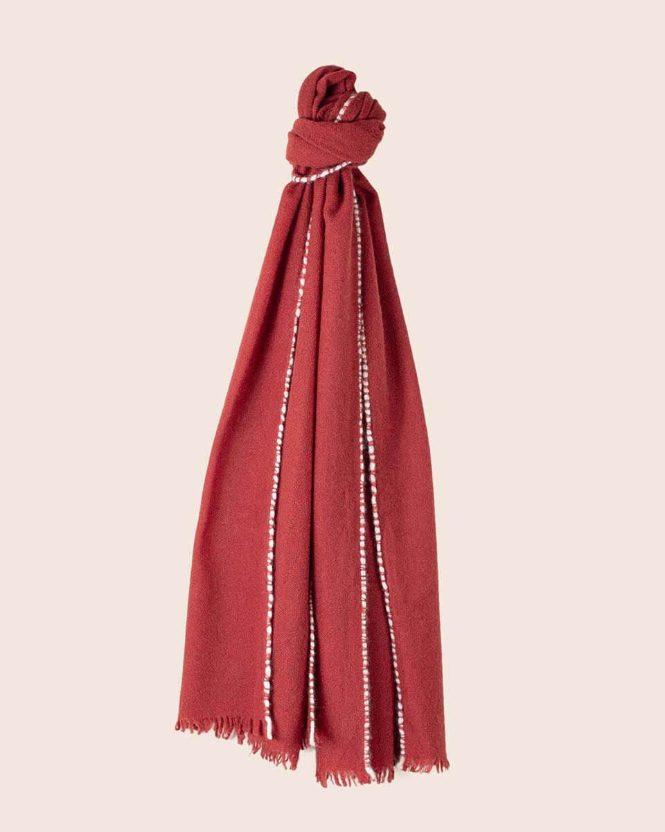 Classic Plain Cashmere Scarf Brown • Oats & Rice