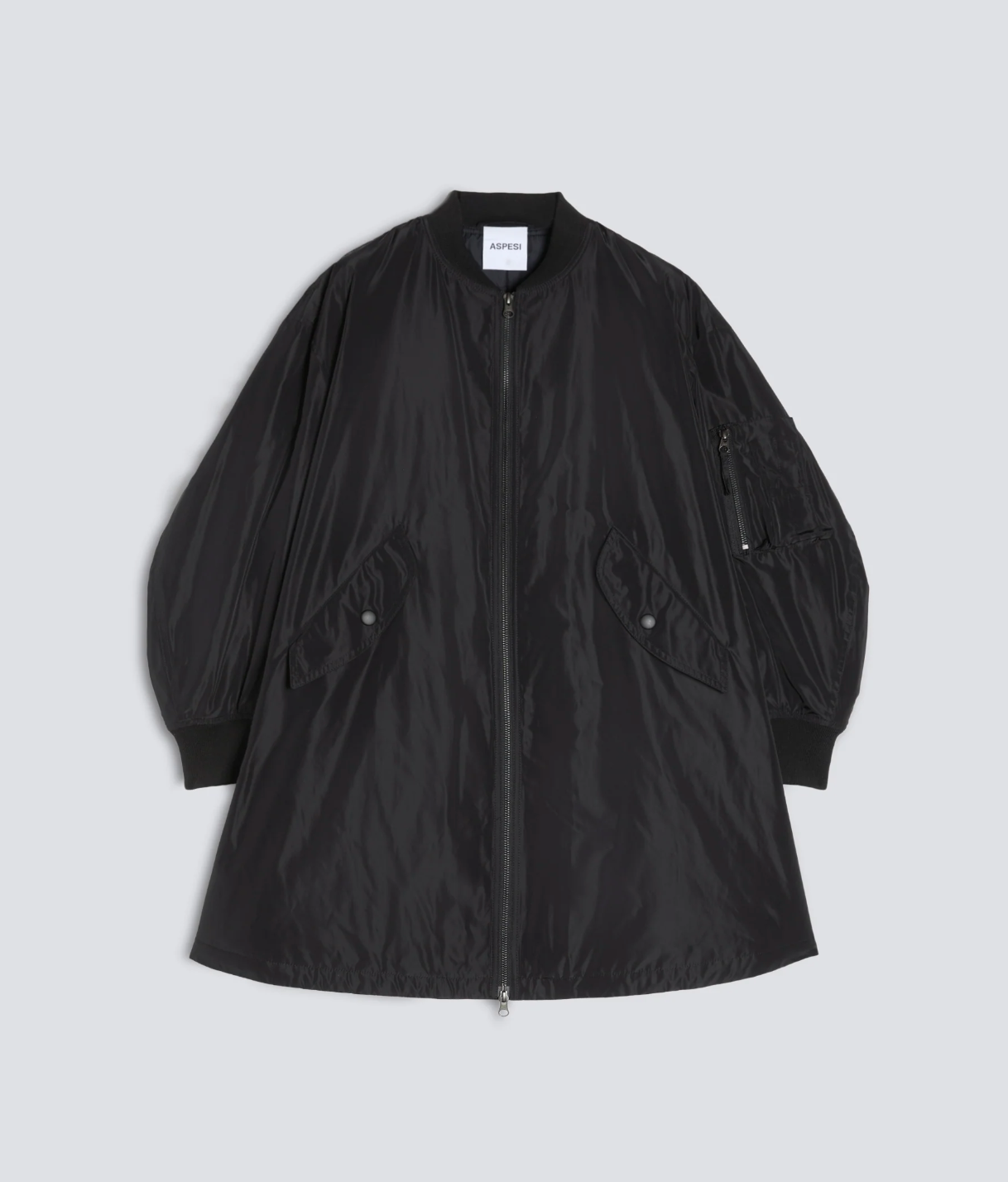 A Line Coat-Outerwear-Aspesi-Black-XS-Mercantile Portland