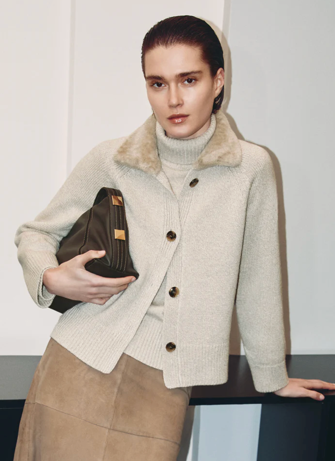 Accento Jacket-Sweaters-Amina Rubinacci-Almond-40-Mercantile Portland