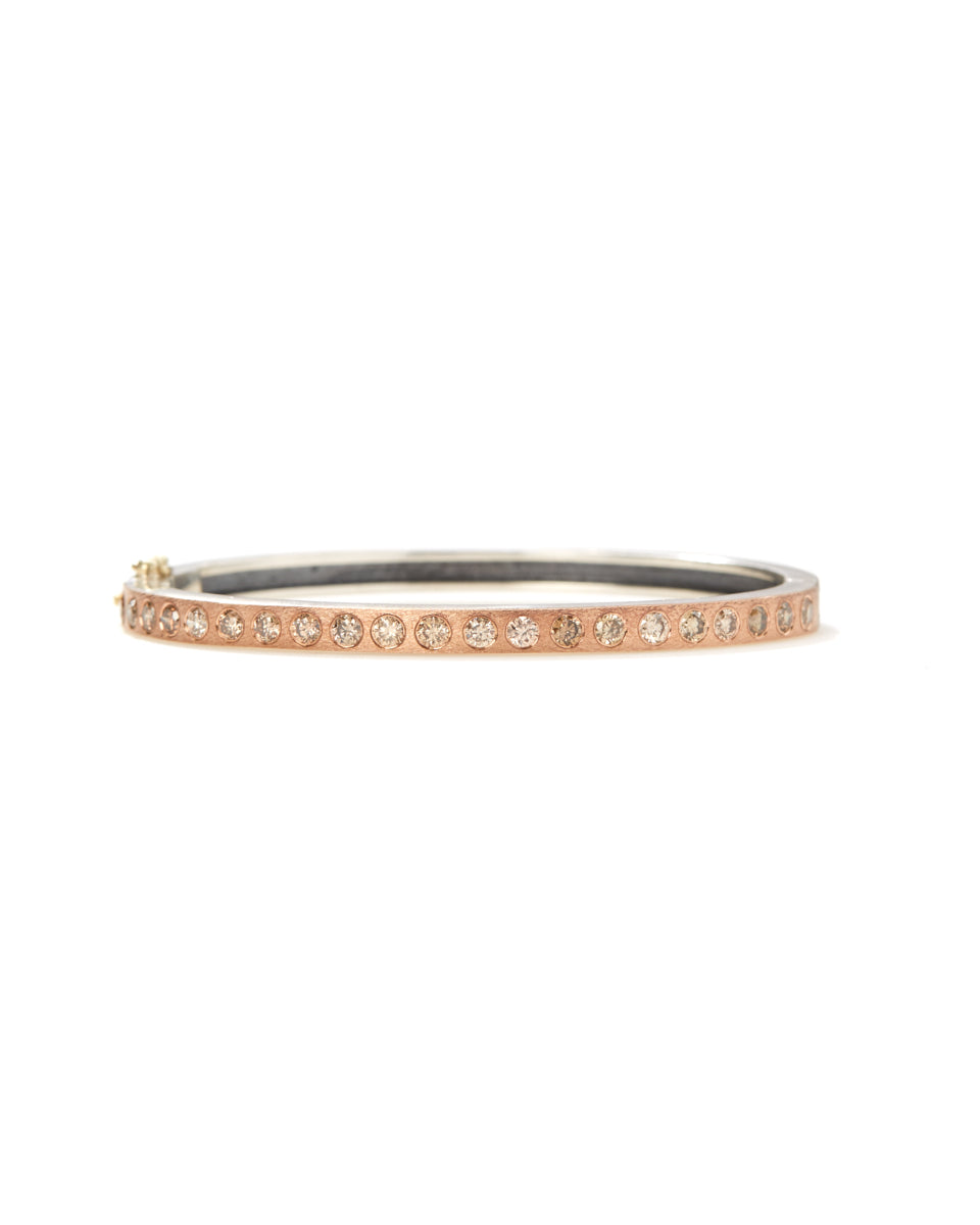 Adam Plus 4mm Rose Gold Champagne Diamond Bangle-Accessories-Rene Escobar-Mercantile Portland