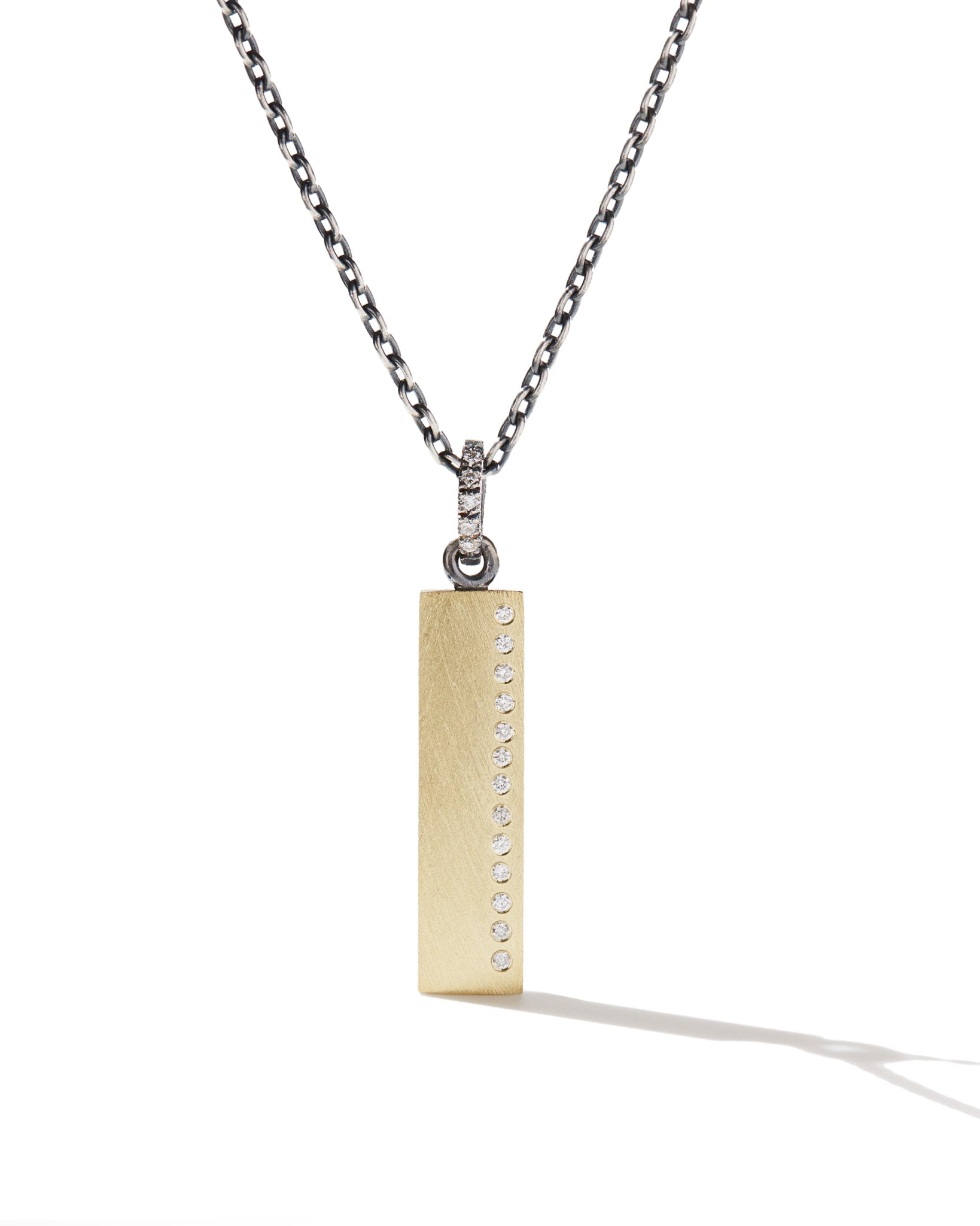 Adam Yellow Gold Diamond Dog Tag Pendant-Jewelry-Rene Escobar-OS-Mercantile Portland