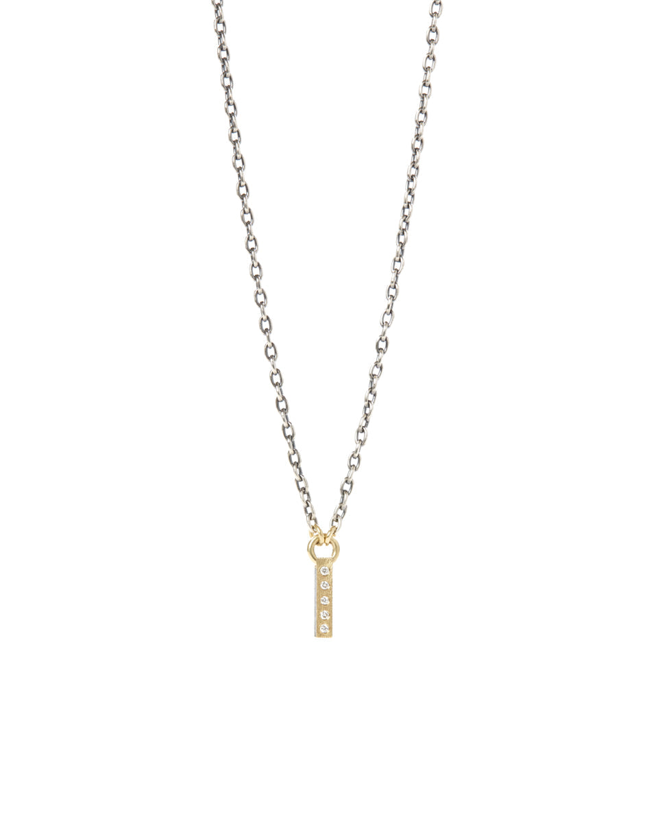 Adan Yellow Gold Bar Sterling Silver Necklace-Jewelry-Rene Escobar-O/S-Mercantile Portland
