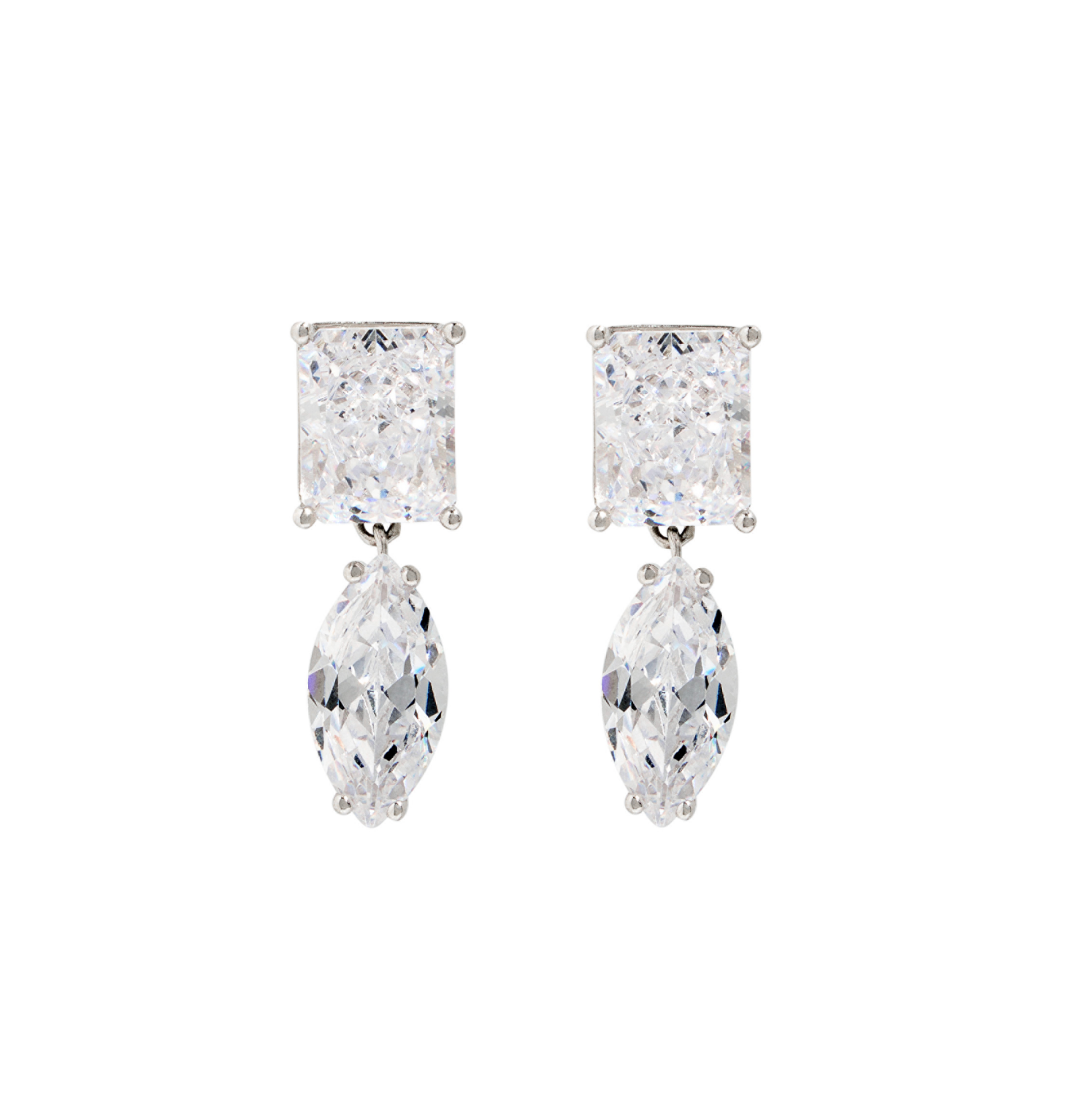 Alberto Crystal Earrings in White Rhodium-Jewelry-NICKHO REY-White Rhodium-OS-Mercantile Portland