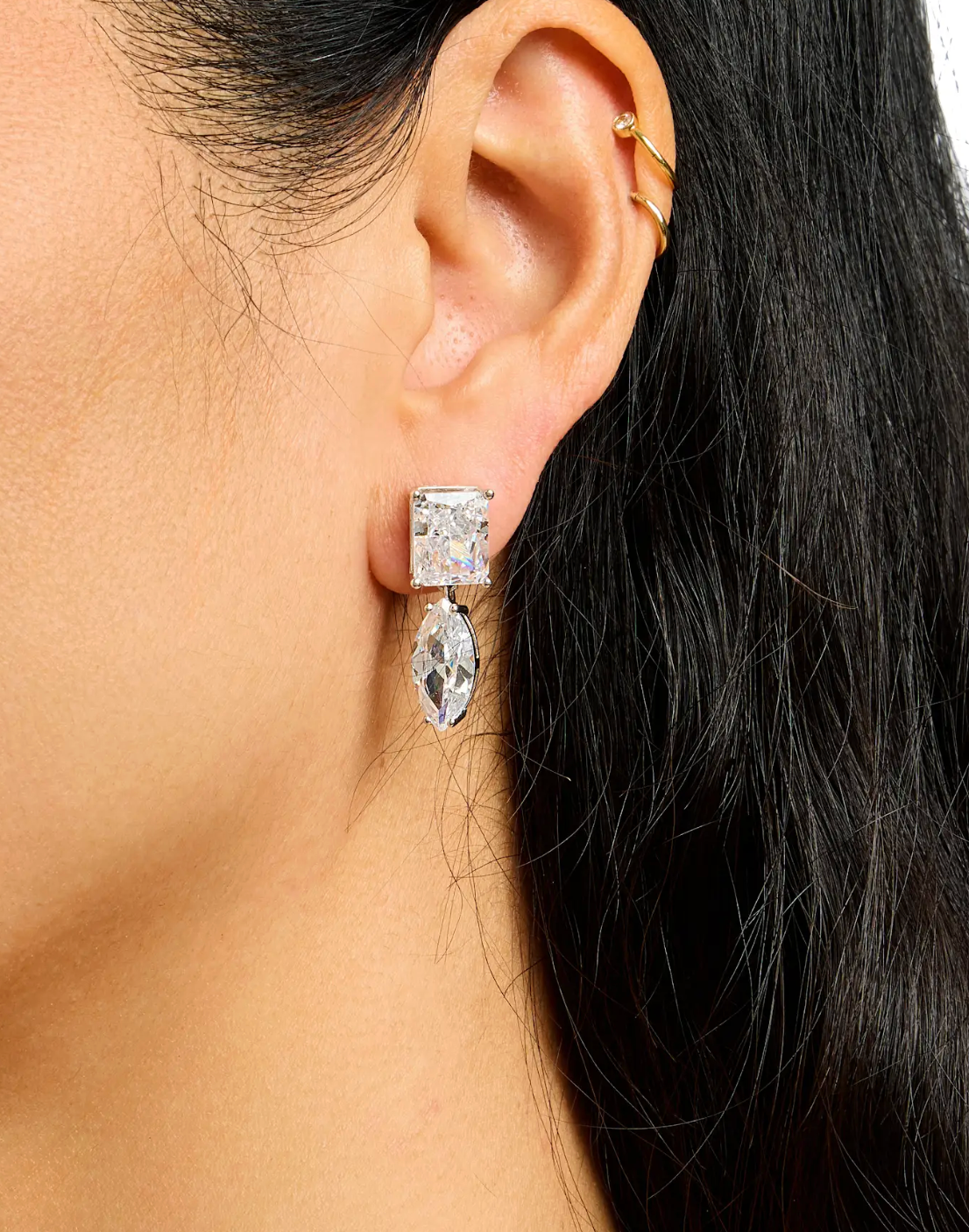 Alberto Crystal Earrings in White Rhodium-Jewelry-NICKHO REY-White Rhodium-OS-Mercantile Portland