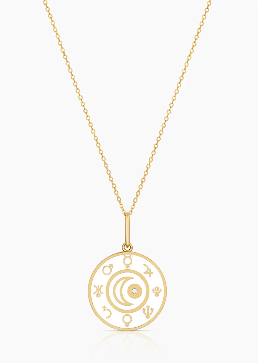 Alchemy White Enamel Charm Necklace-Jewelry-Thatch-Gold-OS-Mercantile Portland