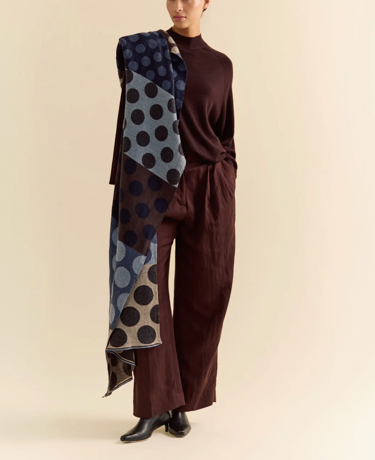 Alex Scarf in Navy Dot-Scarves and Wraps-TRAITS-Navy Dot-OS-Mercantile Portland