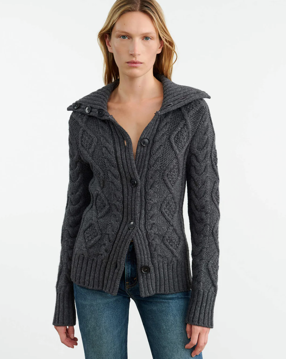 Allegra Cardigan-Clothing-Nili Lotan-Dark Grey Melange-XS-Mercantile Portland