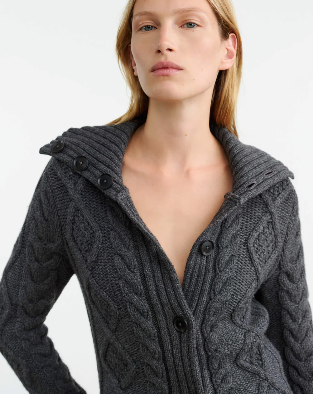 Allegra Cardigan-Clothing-Nili Lotan-Dark Grey Melange-XS-Mercantile Portland