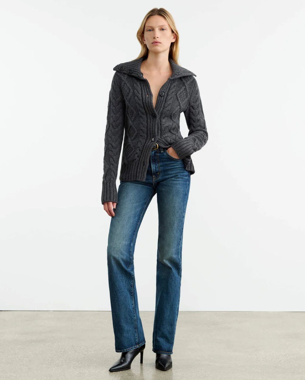 Allegra Cardigan-Clothing-Nili Lotan-Dark Grey Melange-XS-Mercantile Portland