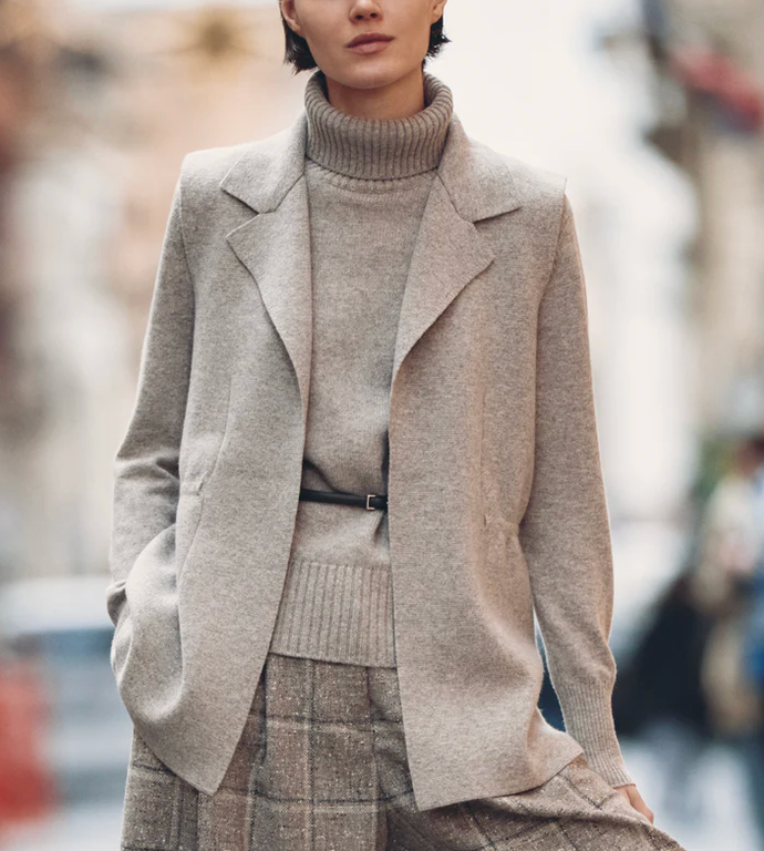 Allen Sleeveless Anorak-Sweaters-Amina Rubinacci-Taupe-38-Mercantile Portland