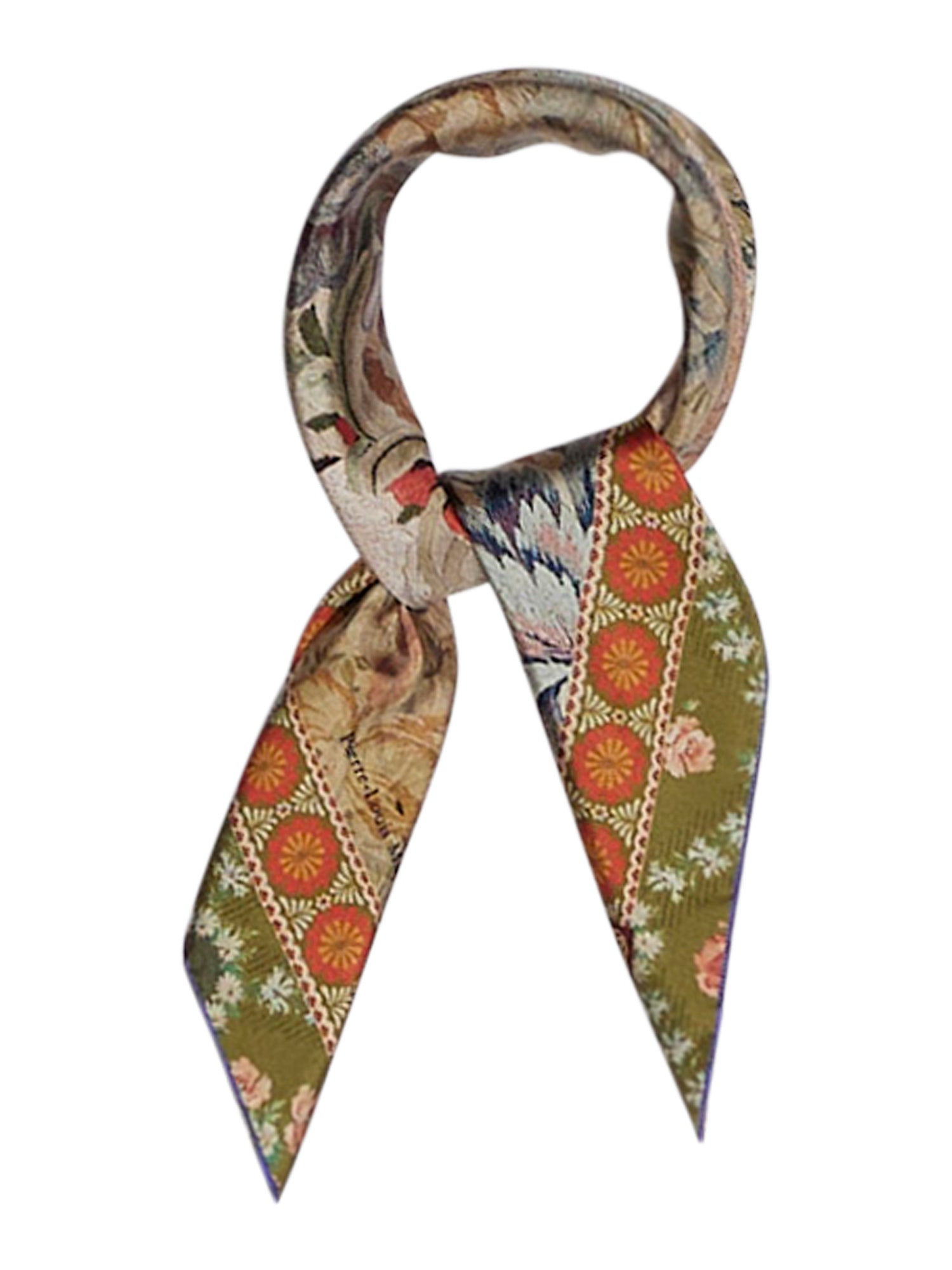 Aloeuw Bandana Silk Scarf in Olive Multi-Accessories-Pierre-Louis Mascia-Olive Multi-OS-Mercantile Portland