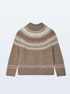 Alpaca Fair Isle Crewneck Sweater-Sweaters-White & Warren-Brown Combo-XS-Mercantile Portland