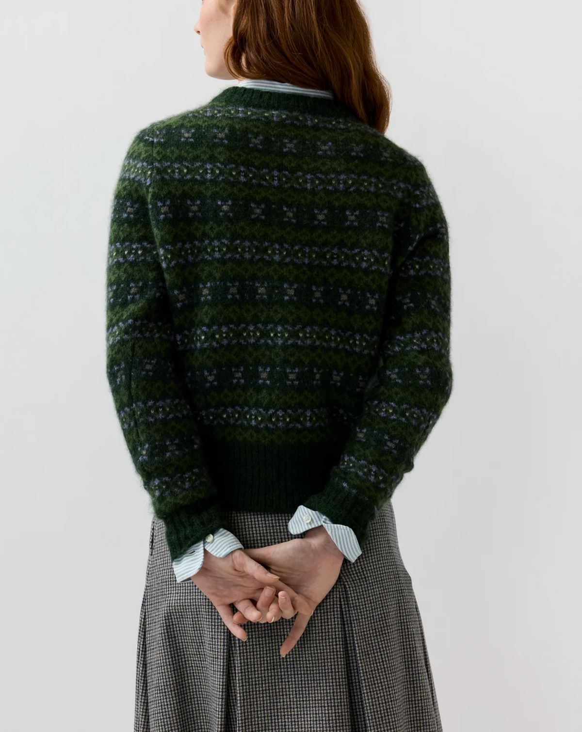 Alpine Fair Isle Sweater in Spruce-Sweaters-Mashburn-Spruce-XS-Mercantile Portland