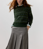 Alpine Fair Isle Sweater in Spruce-Sweaters-Mashburn-Spruce-XS-Mercantile Portland