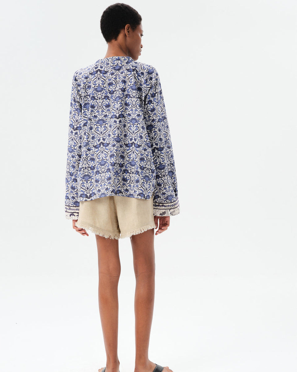 Alvear Josephine Blouse-Clothing-Maria Cher-Navy Rose-XS-Mercantile Portland