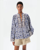Alvear Josephine Blouse-Clothing-Maria Cher-Navy Rose-XS-Mercantile Portland