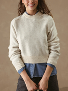 Alyson Cropped Cashmere Crewneck-Sweaters-27 Miles-Coconut-L-Mercantile Portland