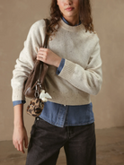 Alyson Cropped Cashmere Crewneck-Sweaters-27 Miles-Coconut-L-Mercantile Portland