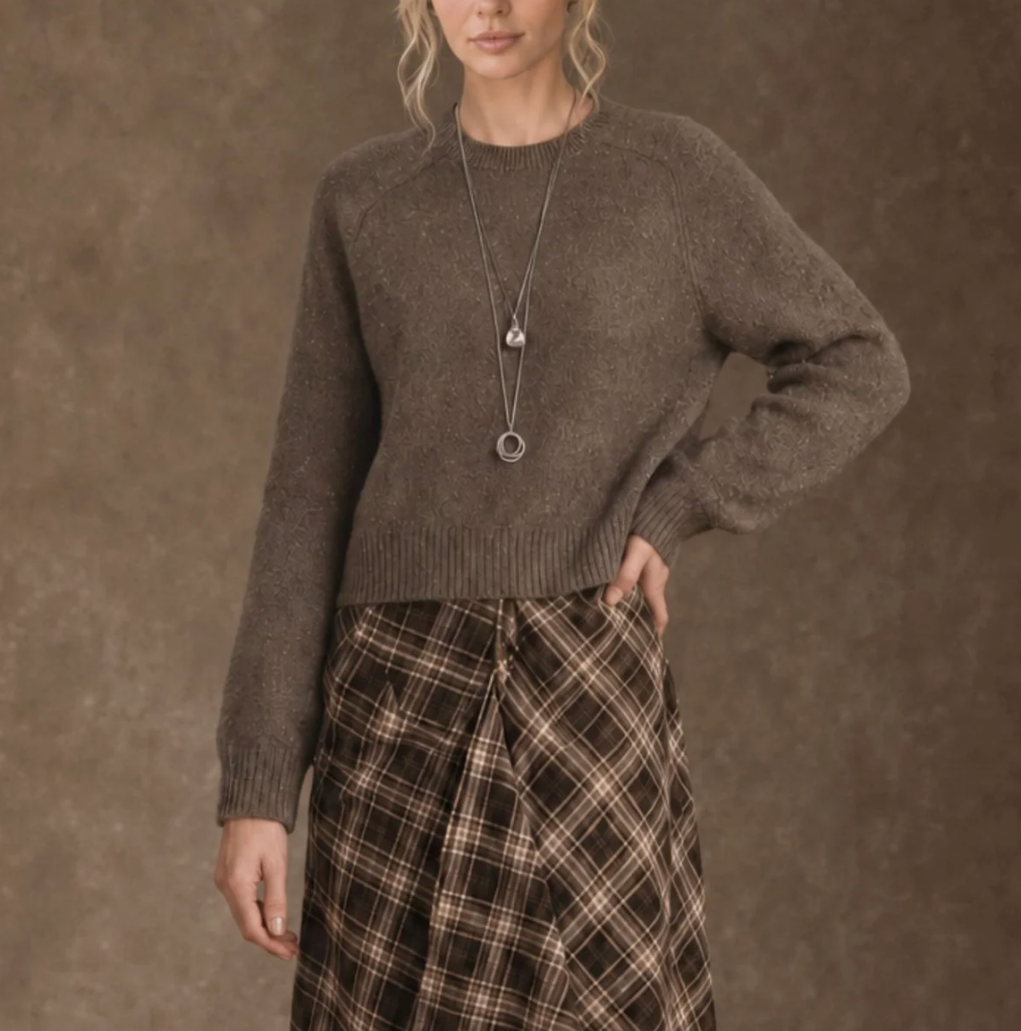 Alyson Cropped Crew in Root-Sweaters-27 Miles-Root-XS-Mercantile Portland