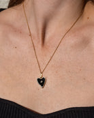 Amaya Heart Black Enamel Necklace-Jewelry-Thatch-OS-Mercantile Portland