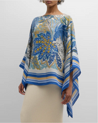 "Amazonia" Poncho in Cobalt-Kaftans and Ponchos-Rani Arabella-Cobalt-OS-Mercantile Portland