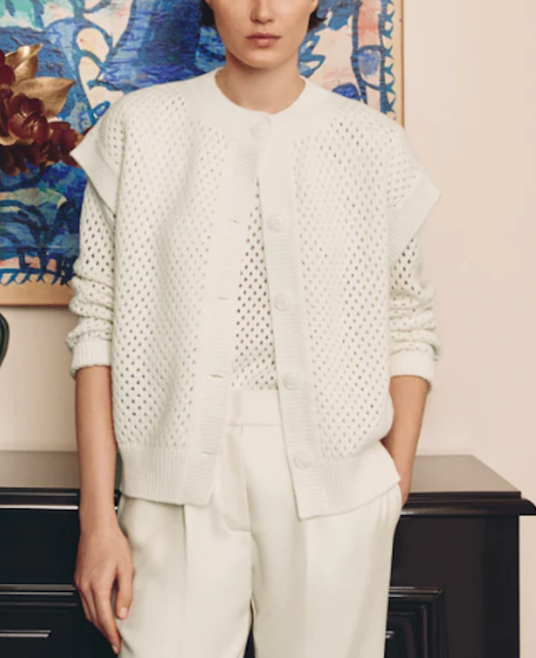 Amedeo Cap-Sleeve Cardigan-Sweaters-Amina Rubinacci-Bianco-38-Mercantile Portland