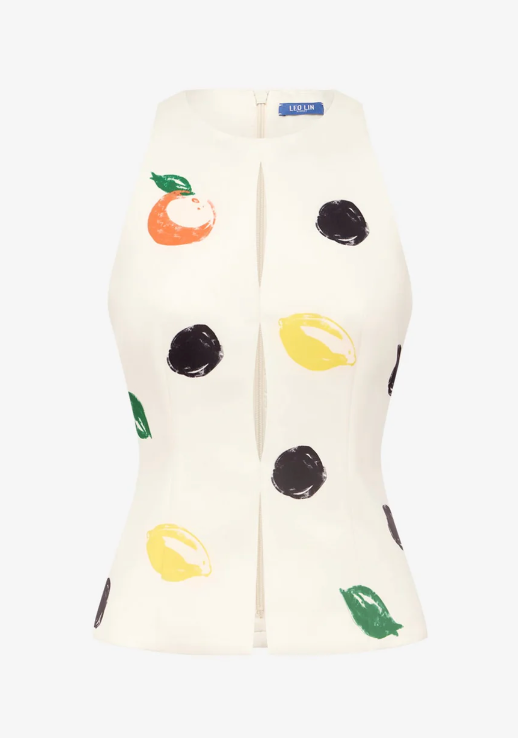 Amelia Top in Citrus Spots-Tops-LEO LIN-Citrus Spots-2-Mercantile Portland