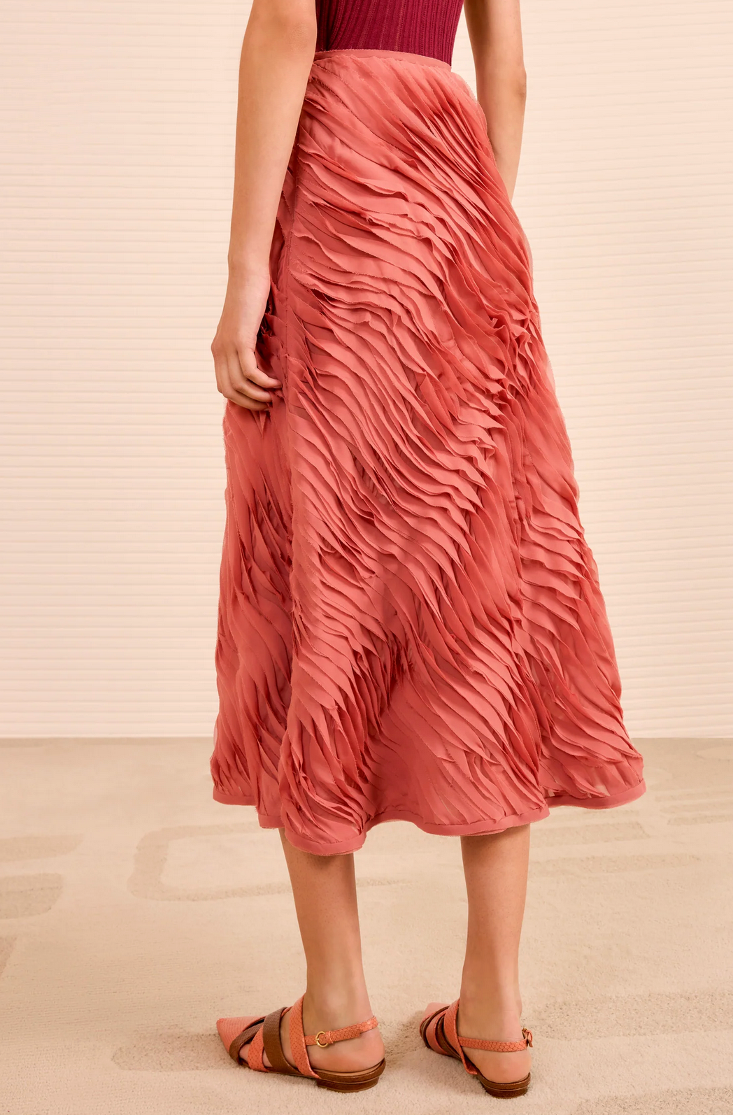 Amiko Midi Skirt in Chestnut-Skirts and Shorts-Ulla Johnson-Chestnut-4-Mercantile Portland