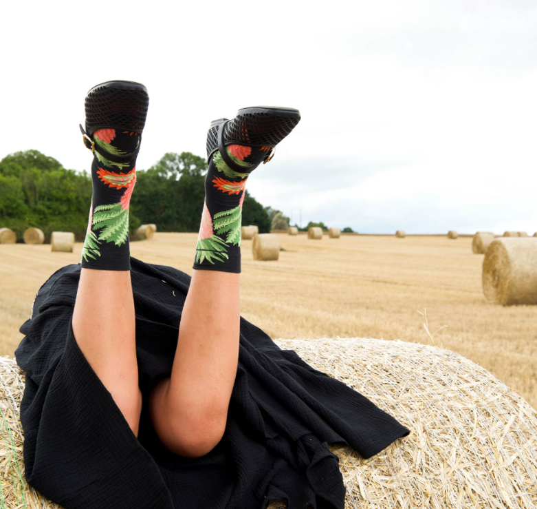 Ananas Socks-Socks-Bonne Maison-Faux Black-36/38-Mercantile Portland